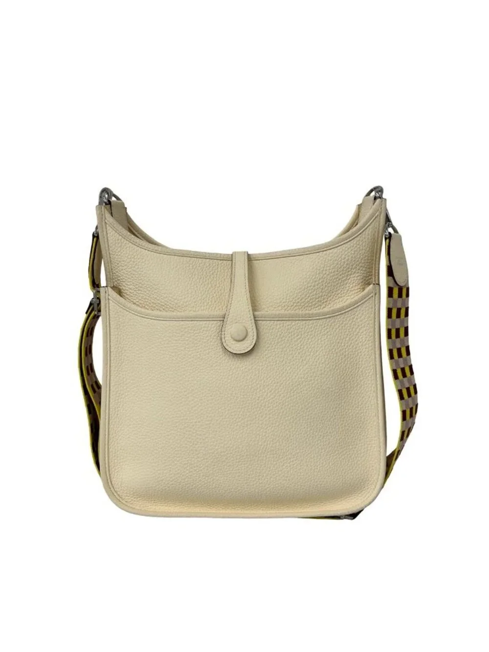Hermes Evelyne 3 PM Taurillon Clemence Leather Shoulder Bag Crossbody Ivory